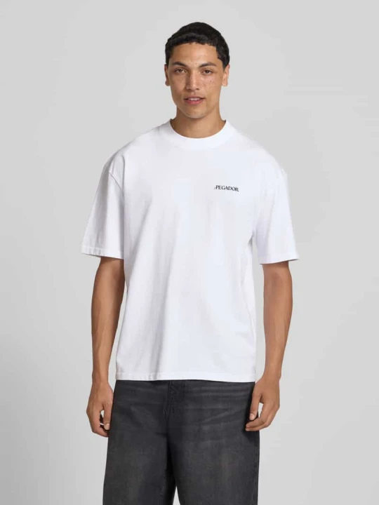 Zdjęcie produktu Oversized t-shirt z nadrukiem z logo model 'Miles' Pegador Biały
