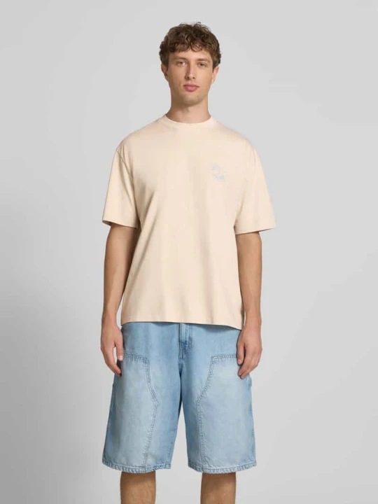 Zdjęcie produktu Oversized t-shirt z nadrukiem z logo model 'Nuevo' Pegador Złamany biały