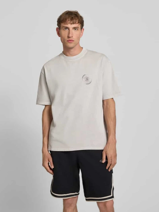 Zdjęcie produktu Oversized t-shirt z nadrukiem z logo model 'Nuevo' Pegador Jasnoszary