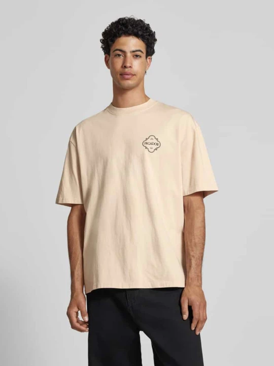 Zdjęcie produktu Oversized t-shirt z nadrukiem z logo model 'Paide' Pegador Złamany biały