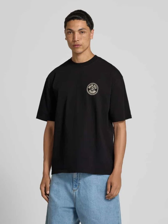 Zdjęcie produktu Oversized t-shirt z nadrukiem z logo Pegador Czarny