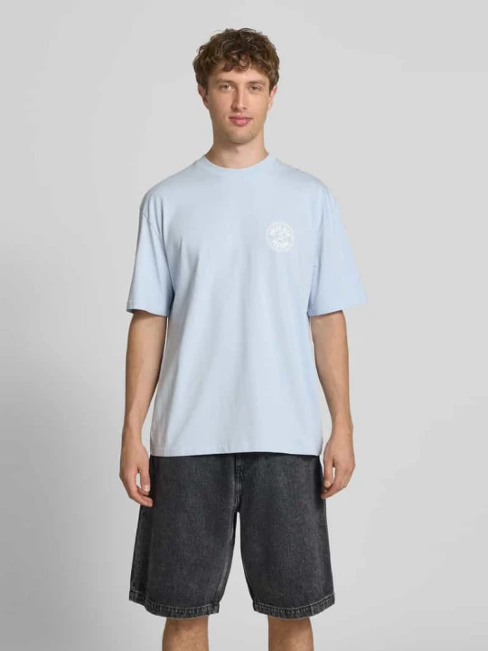 Zdjęcie produktu Oversized t-shirt z nadrukiem z logo Pegador Jasnoniebieski