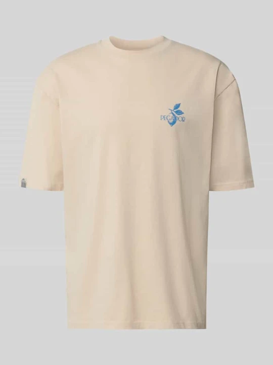Zdjęcie produktu Oversized t-shirt z nadrukiem z tyłu i okrągłym dekoltem Pegador Złamany biały