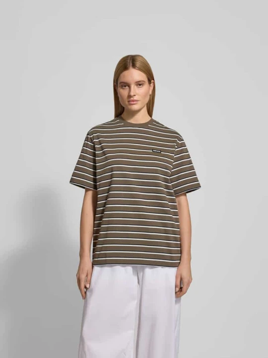 Zdjęcie produktu Oversized t-shirt z naszywką z logo ROTATE Średniobrązowy