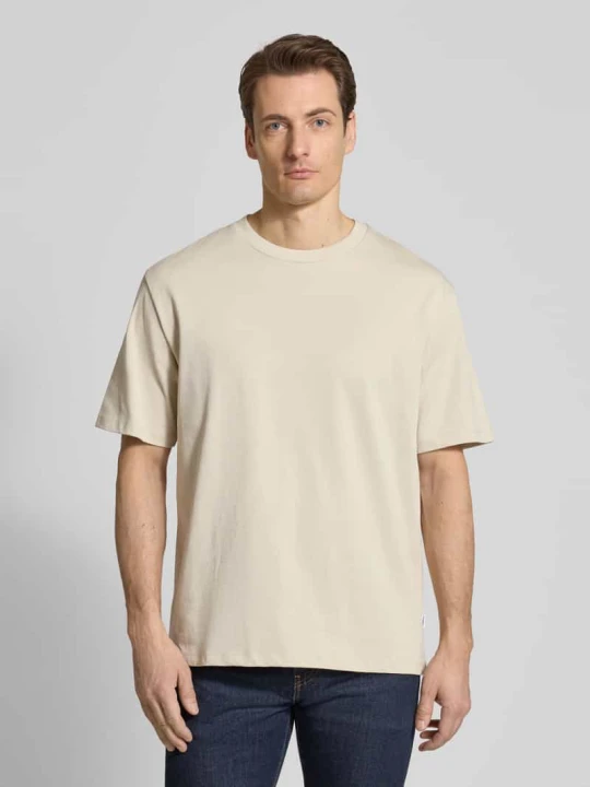 Zdjęcie produktu Oversized T-shirt z okrągłym dekoltem lindbergh Kamienny