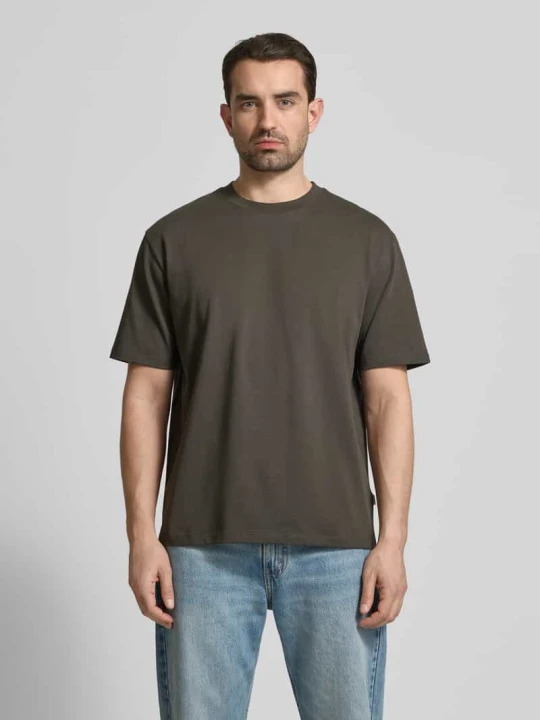 Zdjęcie produktu Oversized t-shirt z okrągłym dekoltem lindbergh Średniobrązowy