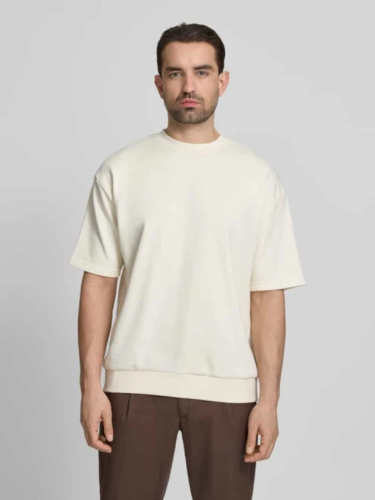 Zdjęcie produktu Oversized t-shirt z okrągłym dekoltem lindbergh Złamany biały