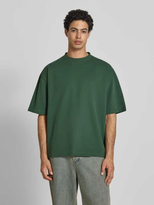 Zdjęcie produktu Oversized t-shirt z okrągłym dekoltem PROHIBITED Ciemnozielony