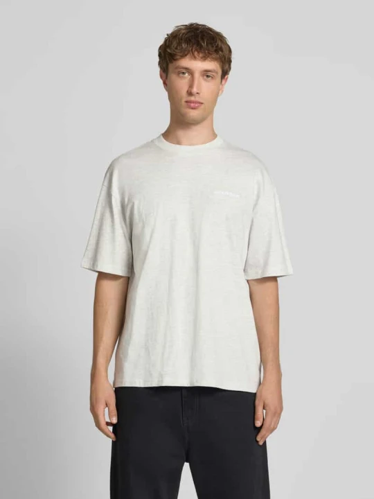 Zdjęcie produktu Oversized T-shirt z Wyhaftowane logo Pegador Jasnoszary melanż