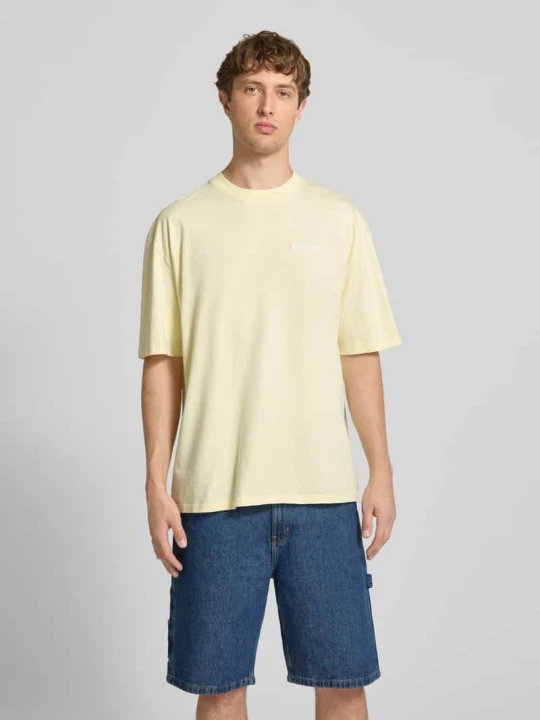 Zdjęcie produktu Oversized T-shirt z Wyhaftowane logo Pegador Jasnożółty