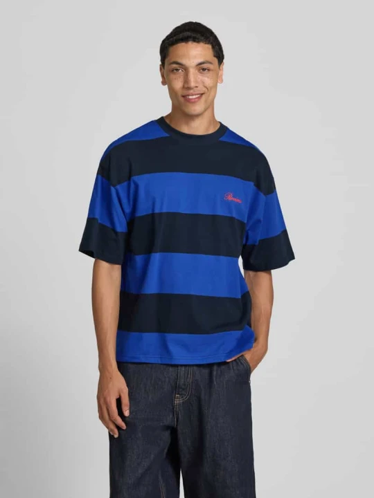 Zdjęcie produktu Oversized T-shirt z Wyhaftowane logo REVIEW Granatowy