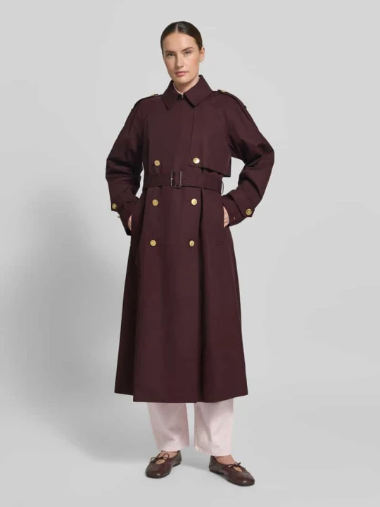 Zdjęcie produktu Oversized Trencz z czystej Bawełna Tommy Hilfiger Bordowy