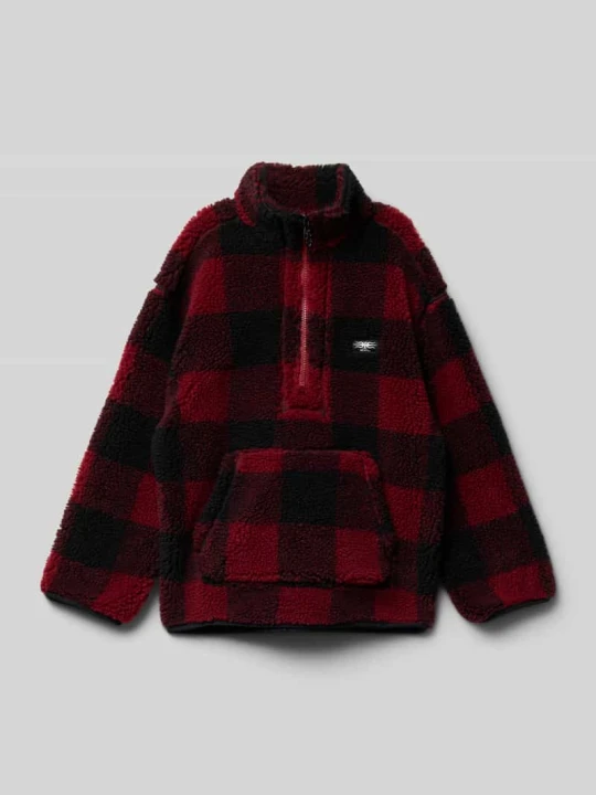 Zdjęcie produktu Oversized troyer z kieszenią kangurka model „Mercury” Quiksilver Ciemnoczerwony