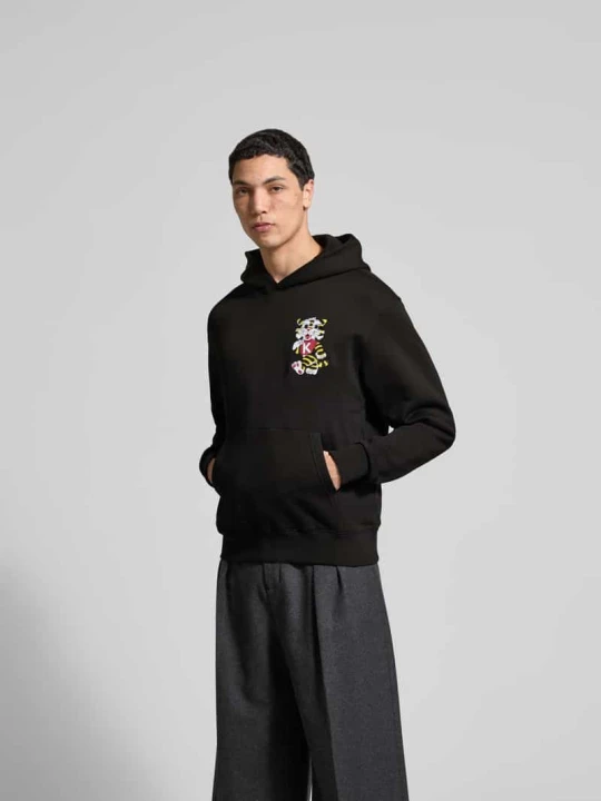 Zdjęcie produktu Oversize'owa bluza z kapturem z czystej bawełny Kenzo Czarny