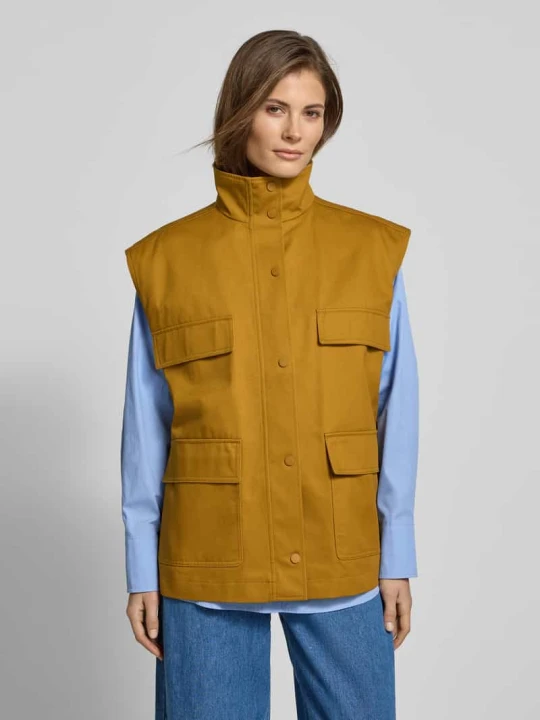 Zdjęcie produktu Oversize’owa kamizelka z naszywanymi kieszeniami - curated by Tinvcb Style Icon Collection Camel