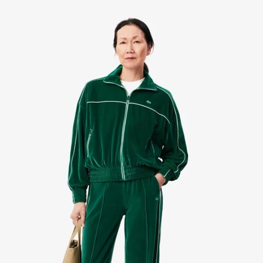 Zdjęcie produktu Oversizowa aksamitna bluza zapinana na suwak Lacoste