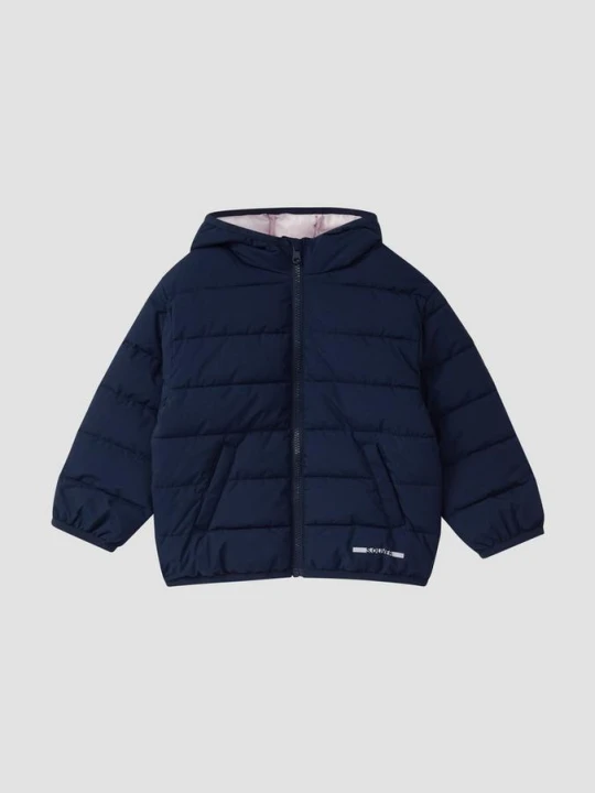 Zdjęcie produktu Oversizowa pikowana kurtka unisex z kapturem s.Oliver niebieski