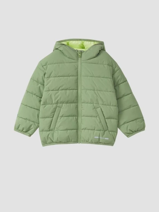 Zdjęcie produktu Oversizowa pikowana kurtka unisex z kapturem s.Oliver zielony