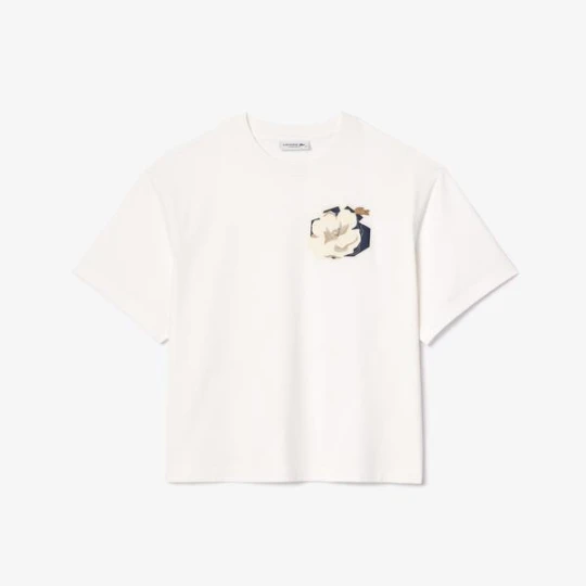 Zdjęcie produktu Oversizowy T-shirt z kwiatowym nadrukiem Lacoste