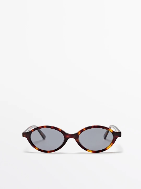 Zdjęcie produktu Owalne Okulary Przeciwsłoneczne - Brązowy - - Massimo Dutti - Female