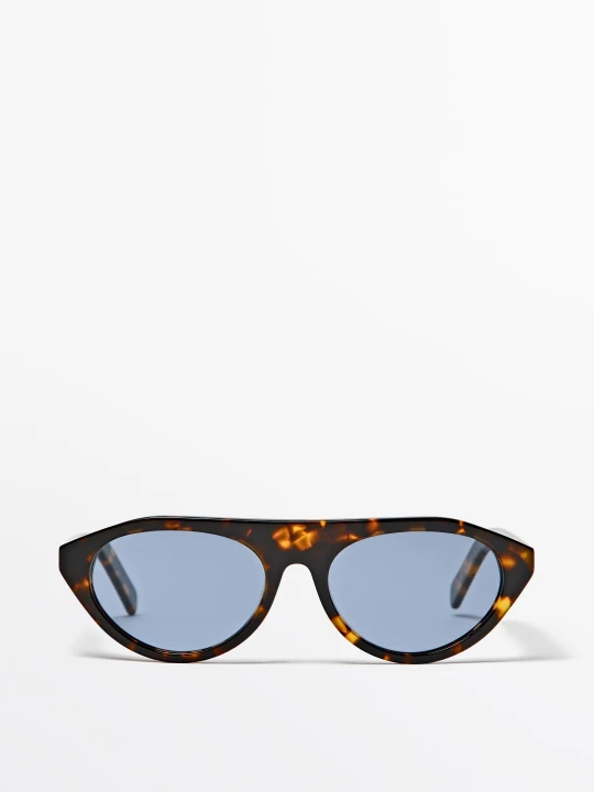 Zdjęcie produktu Owalne Okulary Przeciwsłoneczne - Brązowy - Massimo Dutti - Female