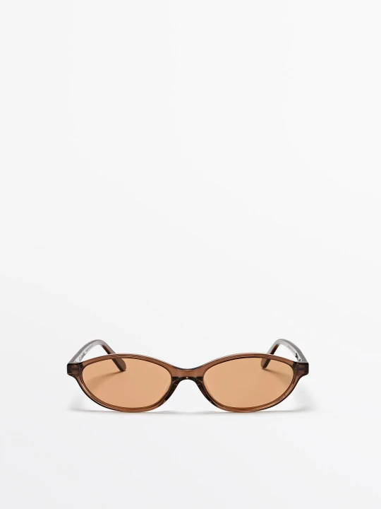 Zdjęcie produktu Owalne Okulary Przeciwsłoneczne - Karmelowy - - Massimo Dutti - Female