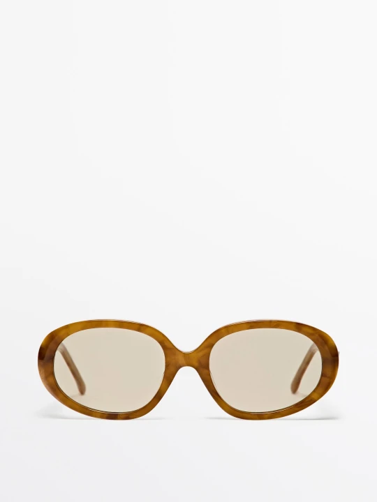 Zdjęcie produktu Owalne Okulary Przeciwsłoneczne - Karmelowy - Massimo Dutti - Female