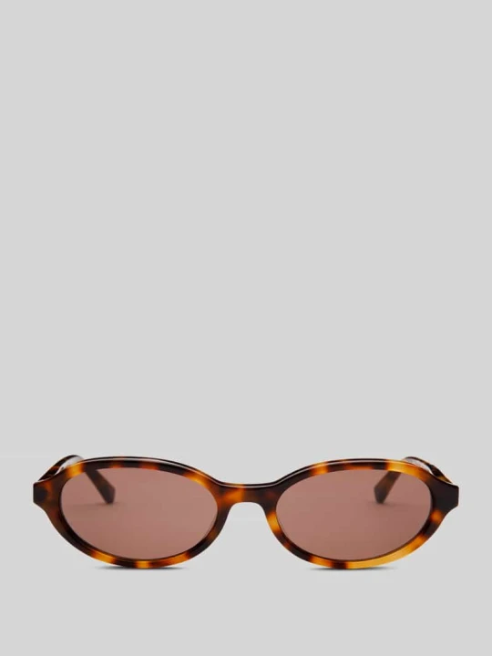 Zdjęcie produktu Owalne okulary przeciwsłoneczne model 'IVY' MessyWeekend Średniobrązowy