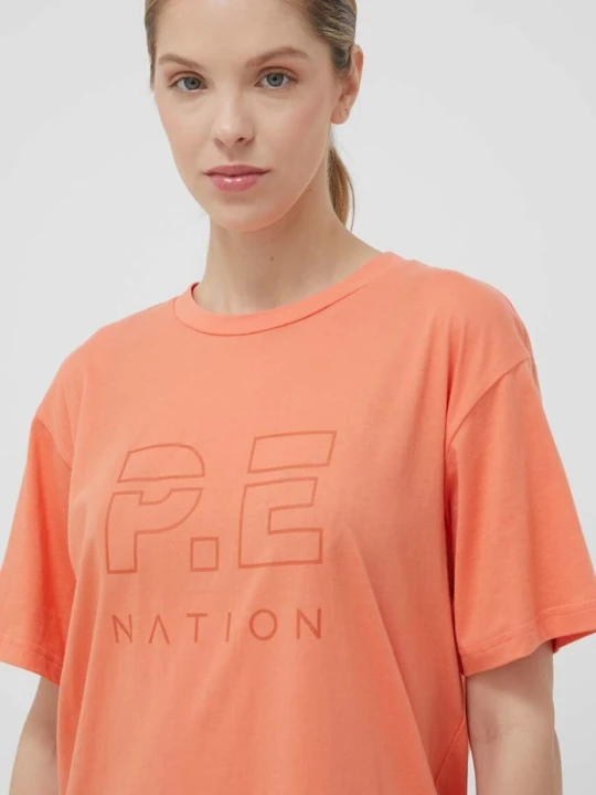 Zdjęcie produktu P.E Nation t-shirt bawełniany pomarańczowy