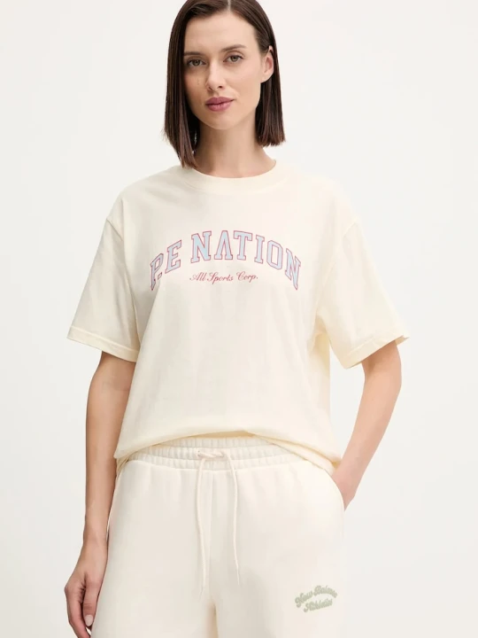 Zdjęcie produktu P.E Nation t-shirt bawełniany Heritage beżowy