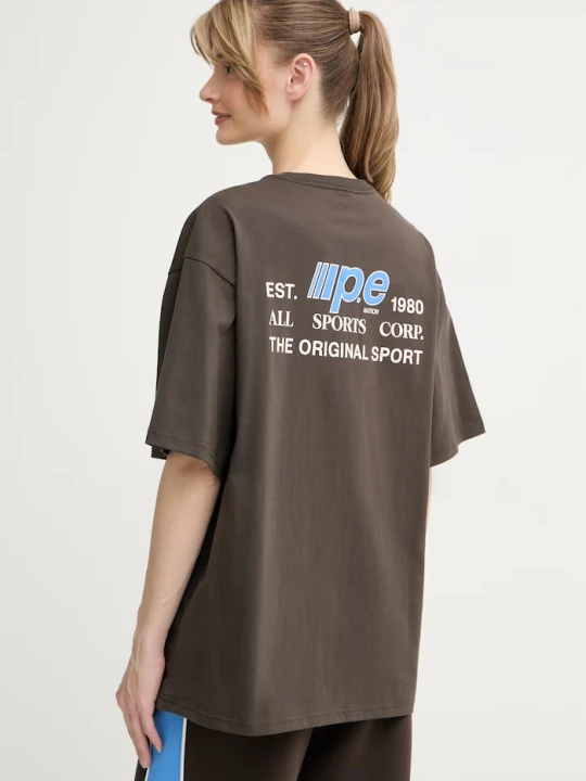 Zdjęcie produktu P.E Nation T-shirt damski bawełniany Glide brązowy