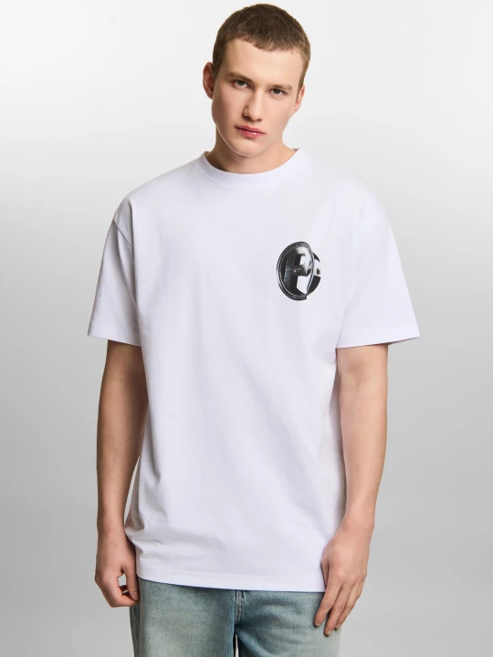 Zdjęcie produktu P Rim t-shirt oversize bawełniany męski biały Klasyk