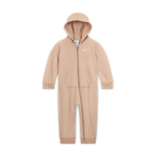 Zdjęcie produktu Pajacyk z kapturem dla niemowląt (0–9 M) Nike Baby Essentials - Brązowy