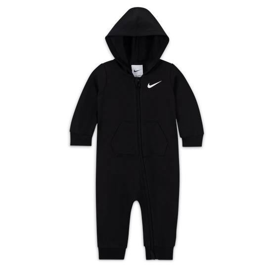 Zdjęcie produktu Pajacyk z kapturem dla niemowląt (0–9 M) Nike Baby Essentials - Czerń