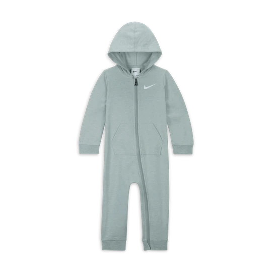Zdjęcie produktu Pajacyk z kapturem dla niemowląt (0–9 M) Nike Baby Essentials - Szary