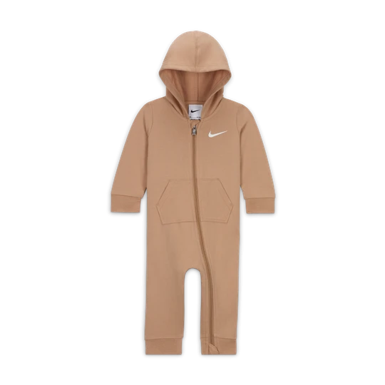 Zdjęcie produktu Pajacyk z kapturem dla niemowląt Nike Baby Essentials - Brązowy