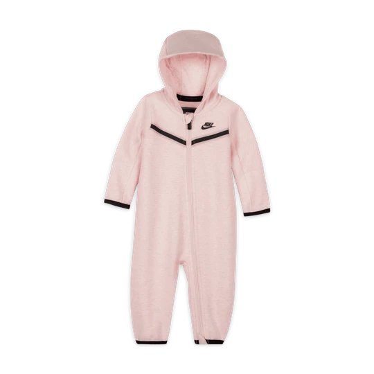 Zdjęcie produktu Pajacyk z zamkiem na całej długości dla niemowląt (0-9 M) Nike Tech Fleece - Różowy