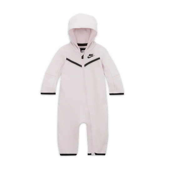 Zdjęcie produktu Pajacyk z zamkiem na całej długości dla niemowląt (0-9 M) Nike Tech Fleece - Różowy