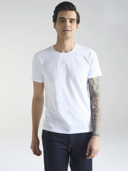 Zdjęcie produktu PAKO LORENTE – Biały gładki T-shirt Basic