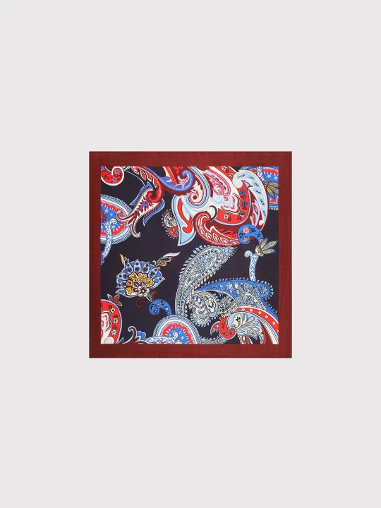 Zdjęcie produktu PAKO LORENTE – Bordowa poszetka w paisley