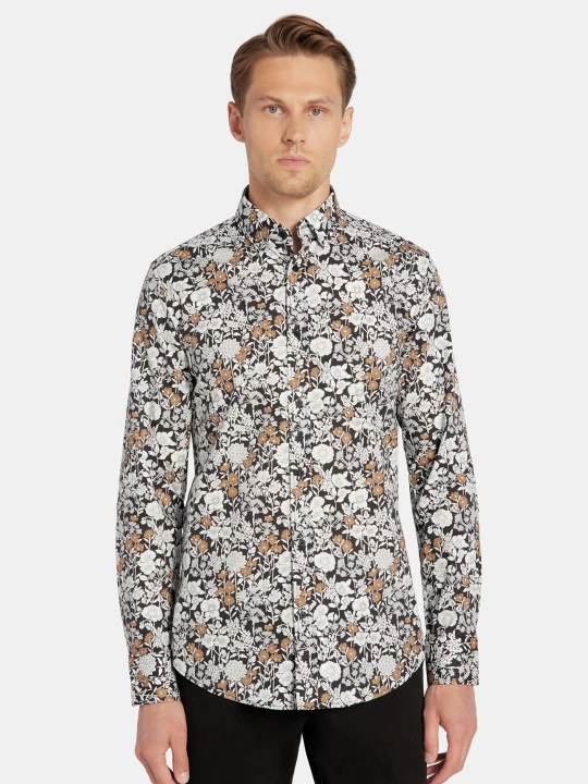 Zdjęcie produktu PAKO LORENTE - Czarna koszula męska kwiaty