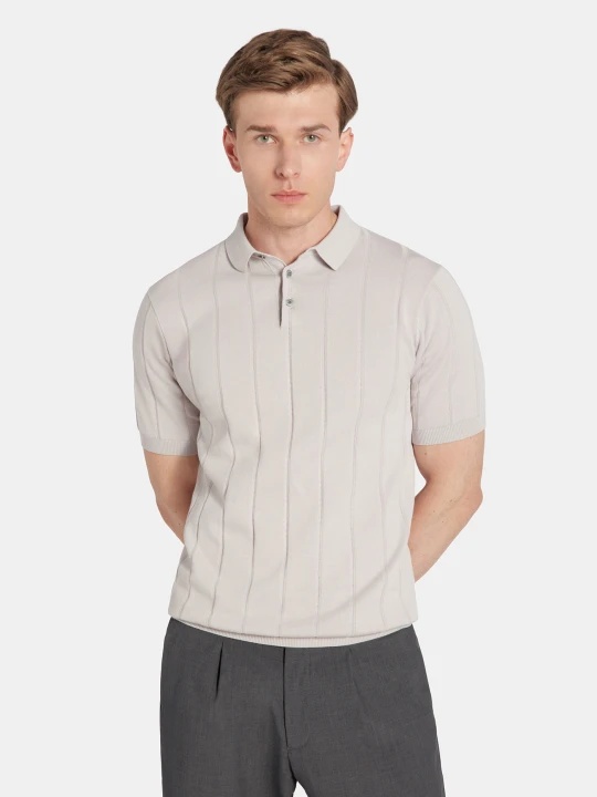 Zdjęcie produktu PAKO LORENTE - Czarne polo swetrowe w prążek