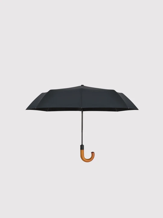 Zdjęcie produktu PAKO LORENTE – Czarny parasol z drewnianą rączką