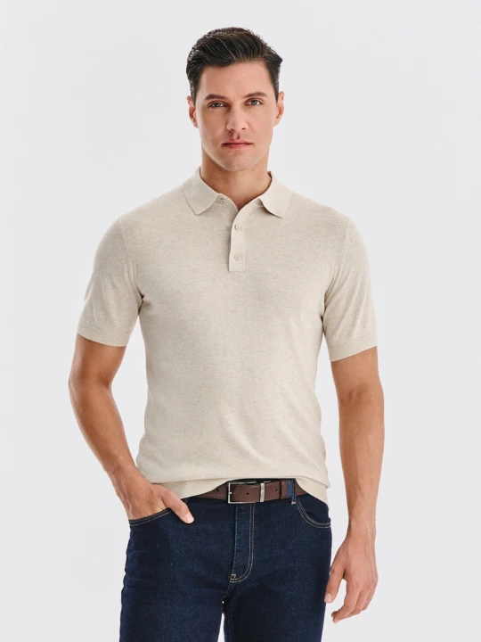 Zdjęcie produktu PAKO LORENTE - Czarny swetrowy t-shirt polo