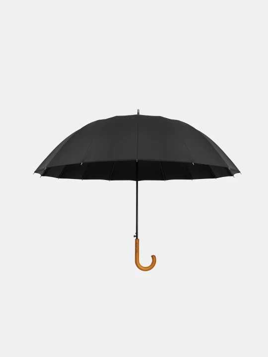Zdjęcie produktu PAKO LORENTE - Duży czarny parasol z drewnianą rączką