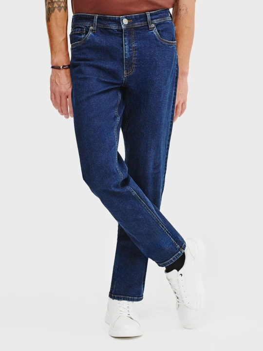 Zdjęcie produktu PAKO LORENTE - Granatowe spodnie męskie jeans
