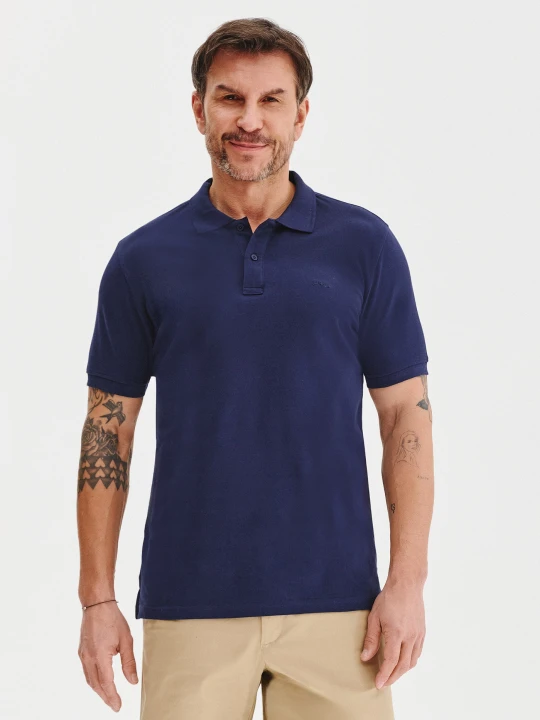 Zdjęcie produktu PAKO LORENTE - Granatowy gładki t-shirt polo