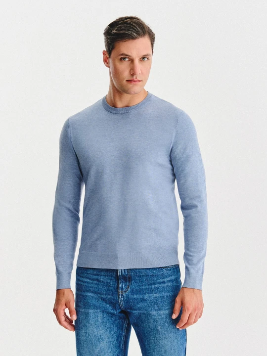 Zdjęcie produktu PAKO LORENTE – Granatowy sweter męski o-neck