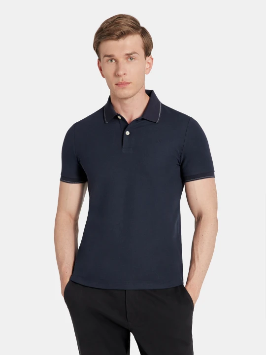 Zdjęcie produktu PAKO LORENTE - Granatowy t-shirt polo na guziczki