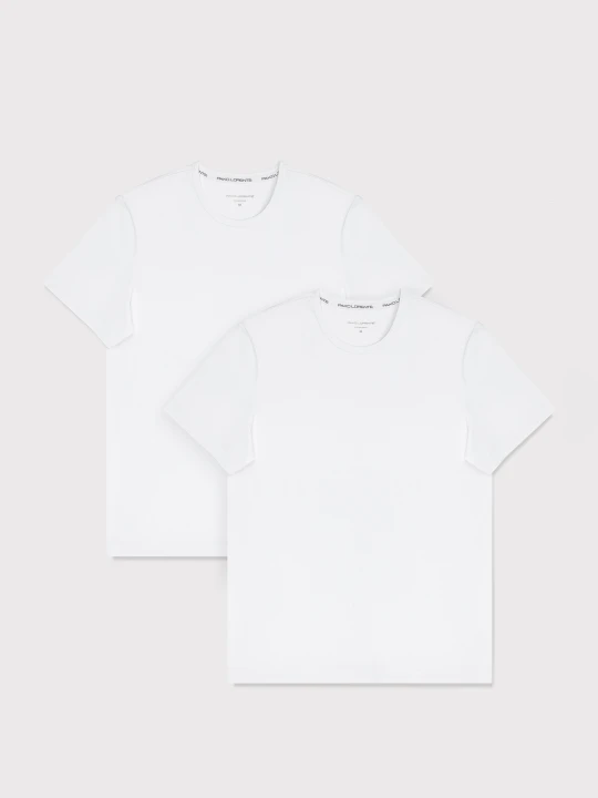 Zdjęcie produktu PAKO LORENTE – Męski t-shirt w białym kolorze, dwupak